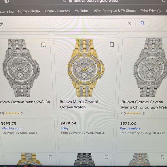 Men’s OCTAVA CRYSTAL BULOVA stainless steel gold watch 43mm - Picture 9 of 11